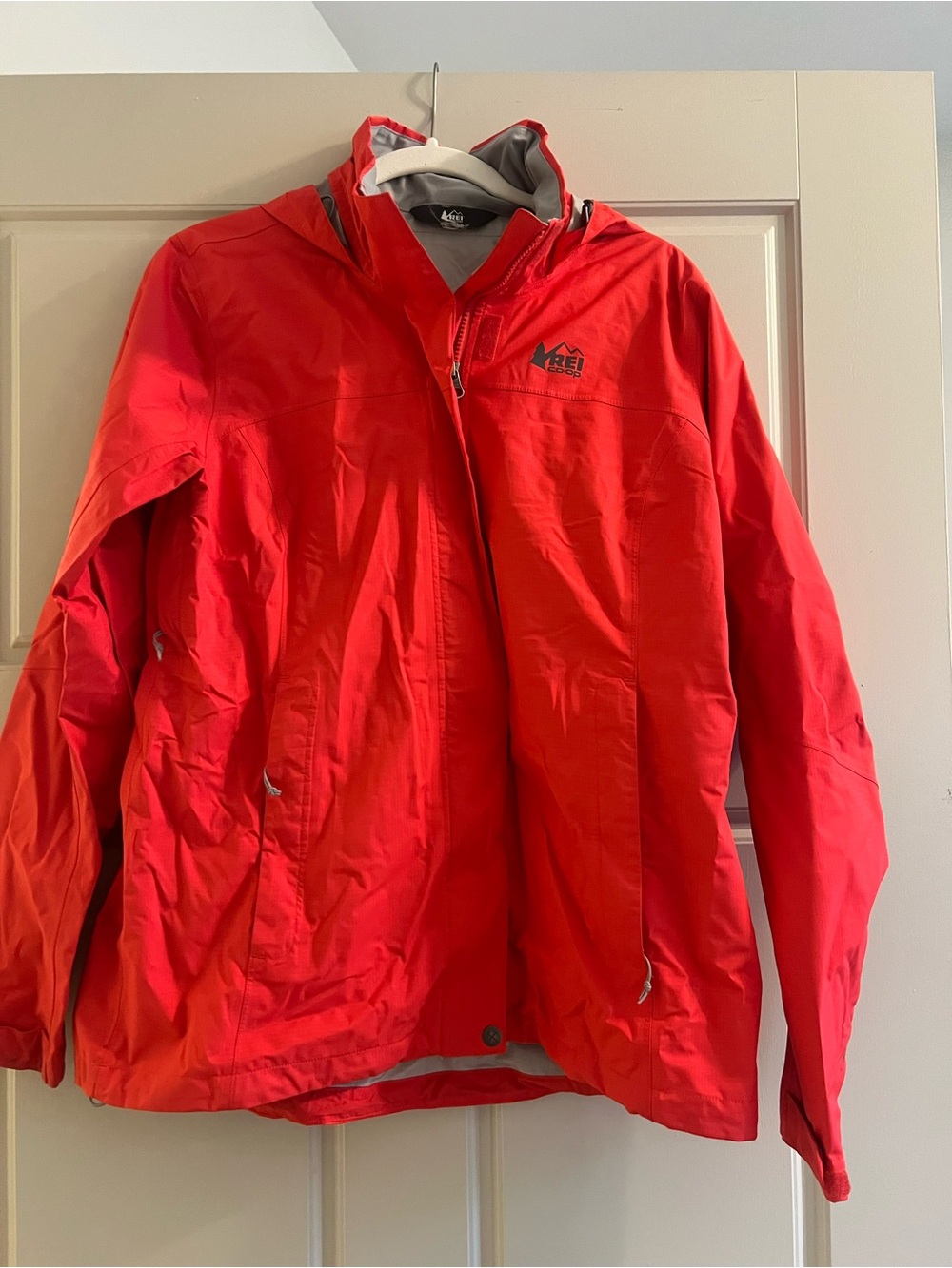 REI Gray Jacket with Red Trim